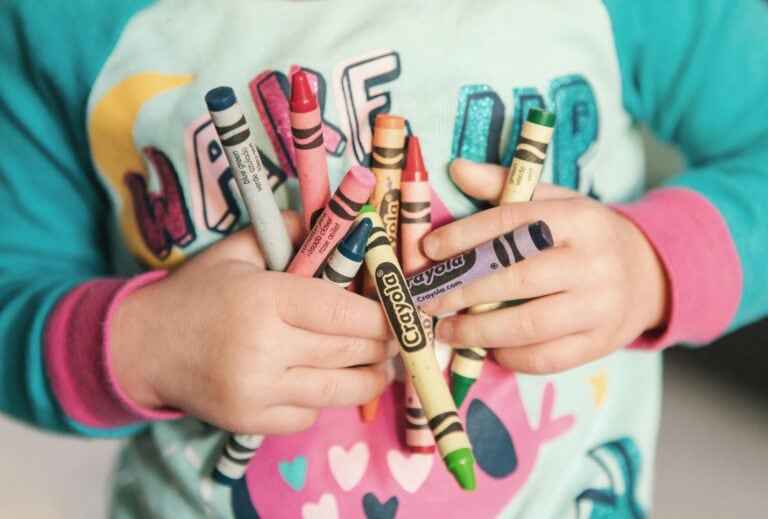 Child holding crayons-Art Self-directed learning ideas